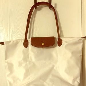 Longchamp le pliage white purse